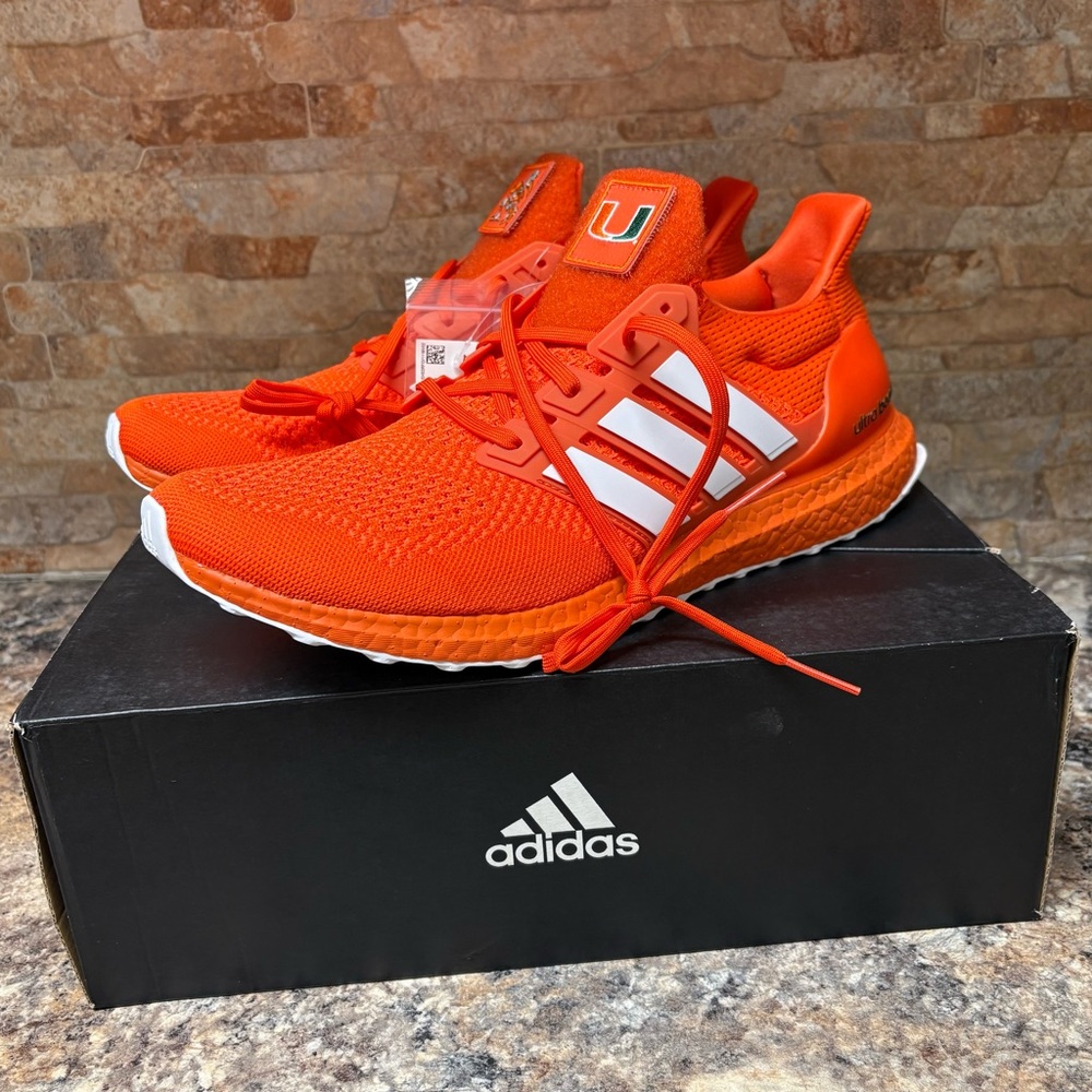 Adidas UltraBoost 1.0 DNA University Miami Hurricanes Orange FY5812 Size 14